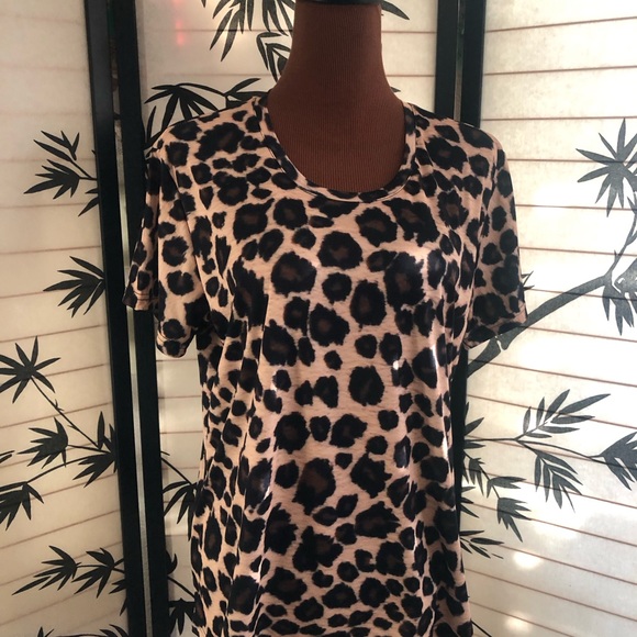 Losturban Leopard Print Athletic Short Sleeve Shirt Plus Size XXL - Picture 5 of 13